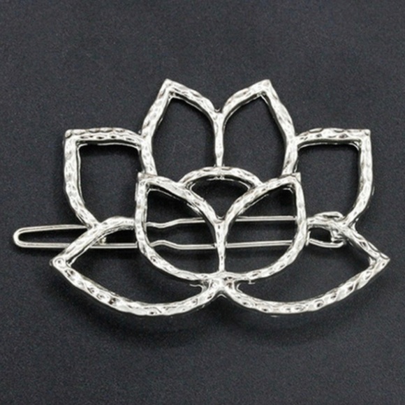 SEXY HAIR CLIP METAL LOTUS FLOWER - Picture 3 of 4